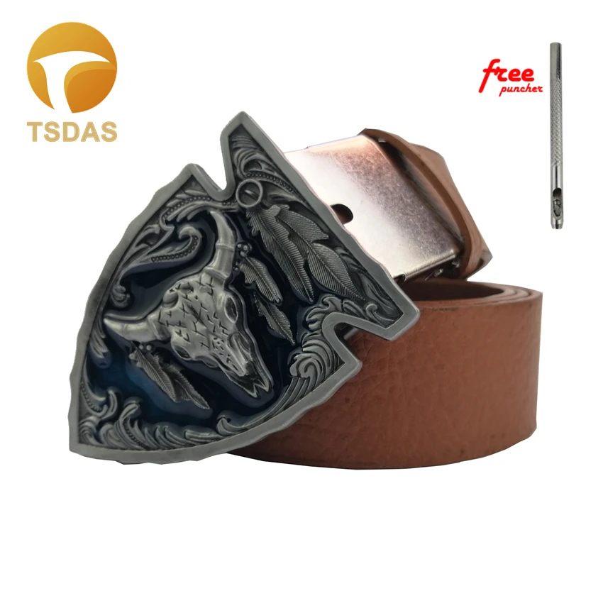 Модные роскошные мужские пряжки для ремня с головой коровы дизайнерские