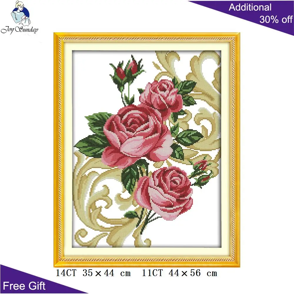 Тюльпаны Joy Sunday Роза для домашнего декора H688(5) H689(7) 14CT 11CT|joy sunday|cross stitch kitsdiy dmc |