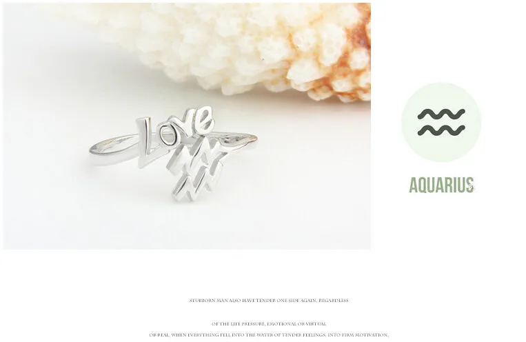 Женское регулируемое Открытое кольцо из серебра 925 пробы с созвездиями зодиака |