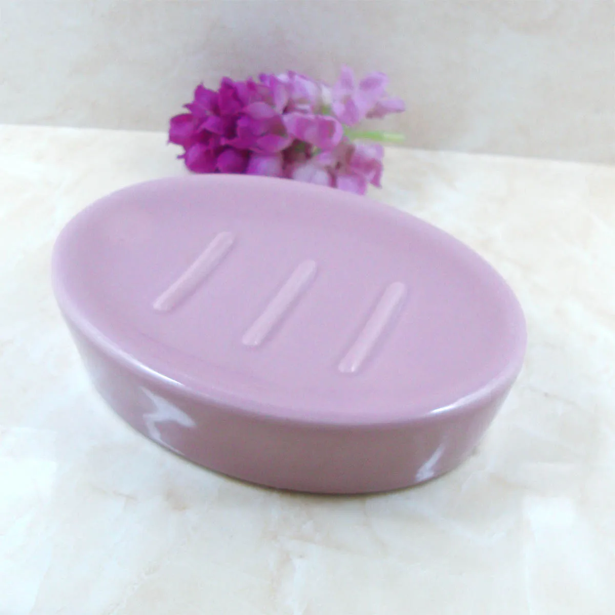 Керамическая Коробка для мыла мыльница мытья держатель стирки фиолетовое мыло