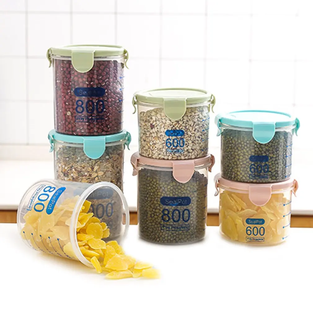 Практичные бытовые пластиковые банки для хранения 600 мл пищевая бутылка