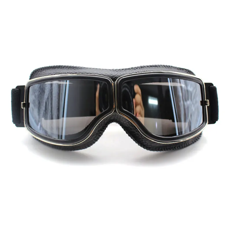 Vintage Motorcycle Goggles Retro Motorbike Scooter Biker ATV Glasses Universal Helmet Goggles Foldable Vintage Off-Road motorcycle atv riding scooter driving flying protective frame clear lens portable vintage helmet goggles glasses for 2009 buell xb12r