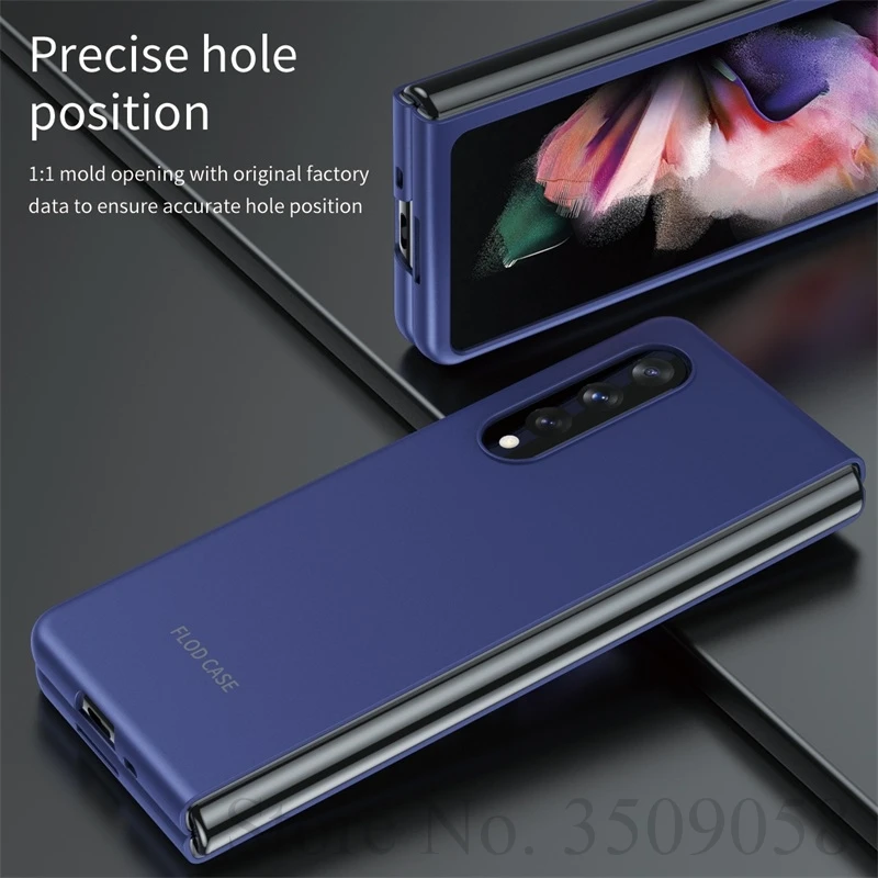 Роскошные чехлы на ощупь с кожей для samsung galaxy z fold3 Складывающийся 3 тонкий Матовый