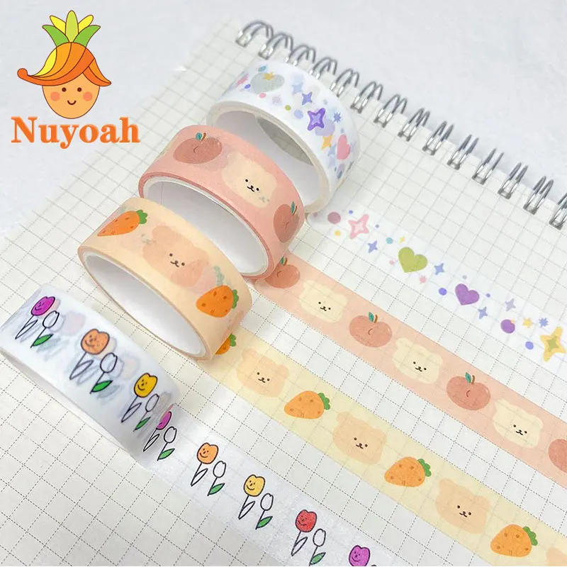 Kawaii Washi Tape Scrapbooking DIY Decor Journal Korean Tape Cute Bear Planner Masking Tape Paper Diary Stationery Sticker