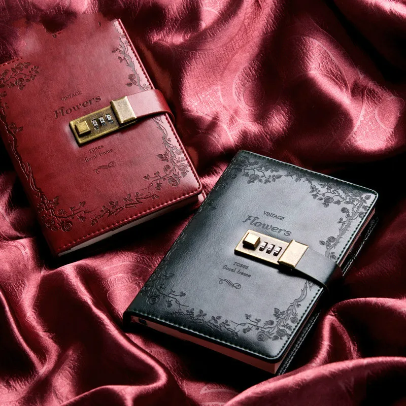 Diary With Lock Notebook B6 Vintage Lockable Paper PU Leather Note Book Traveler Journal Weekly Planner School Stationery Gift | Канцтовары