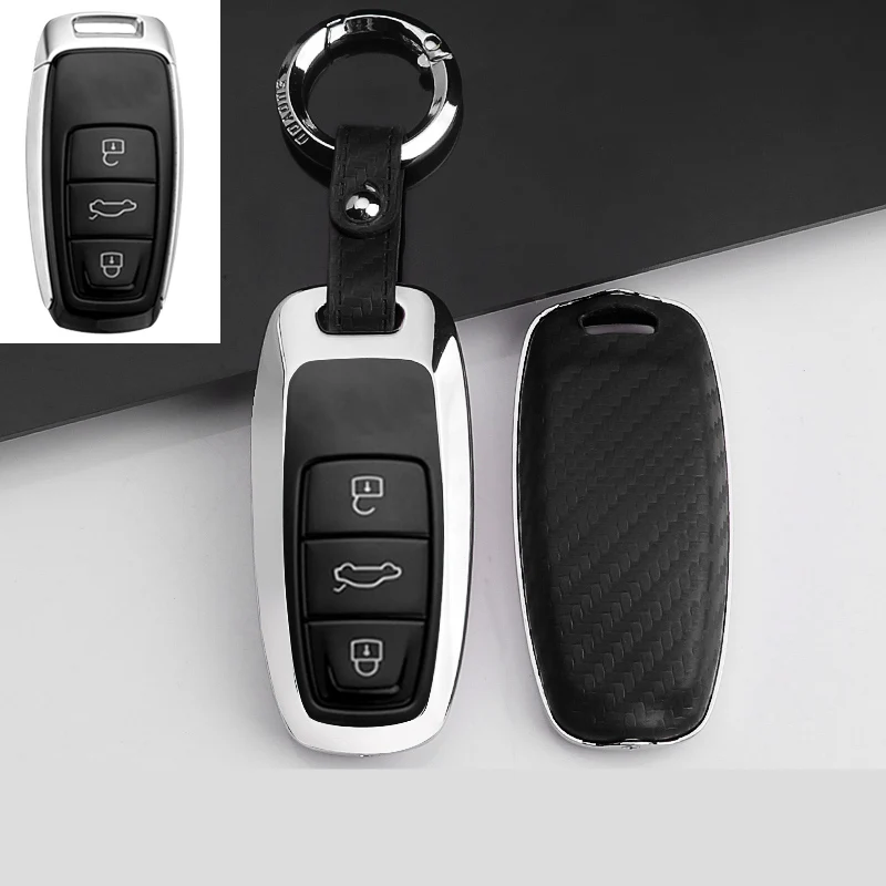 Чехол из углеродного волокна с узором для автомобильных ключей чехол Audi A3 A4 новый