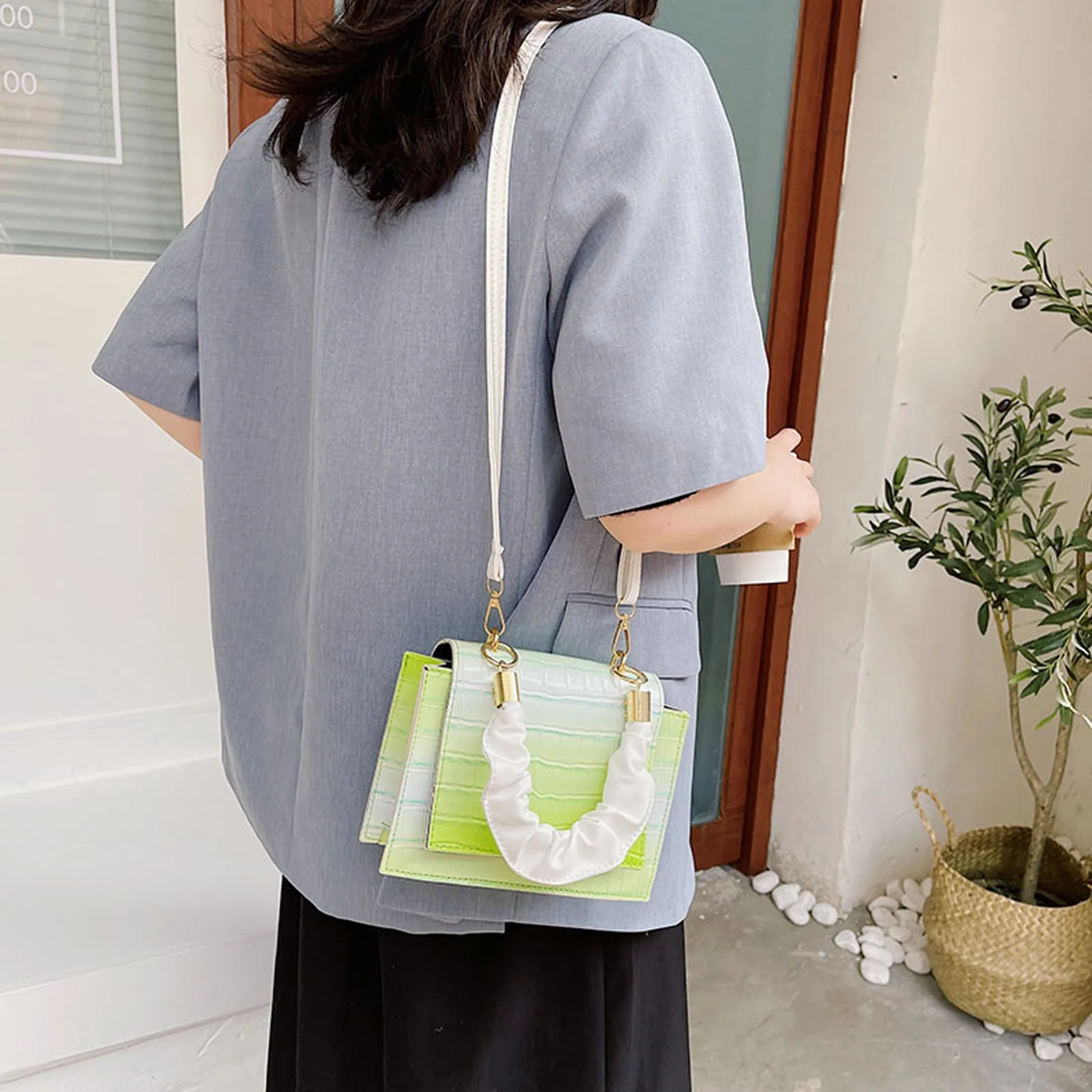 Женская сумка через плечо с узором крокодиловая кожа кожаные сумки из