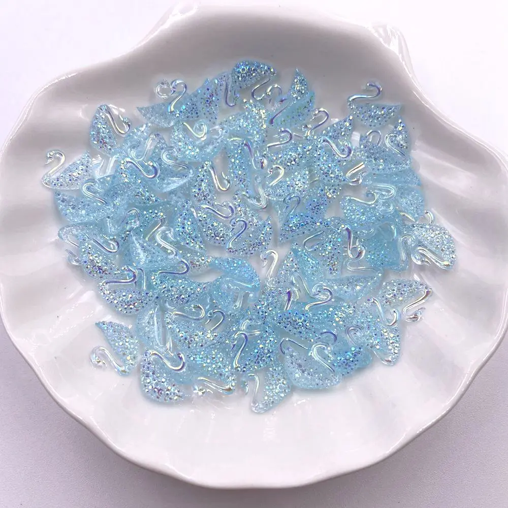 80 шт. AB Смола 8*10 мм Мини Лебедь Драгоценный Камень Стразы фигурки Скрапбукинг DIY