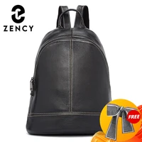zency 100 genuine leather fashion women backpack preppy style girls schoolbag black holiday knapsack lady casual travel bag
