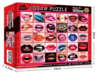 1000pcs jigsaws multicolored sexy lips scenery photo for family game children adult relief stress toy hotel room decoration