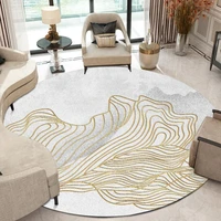 new style gold line ink light gray living room bedroom hanging basket chair round mat carpetcustom size