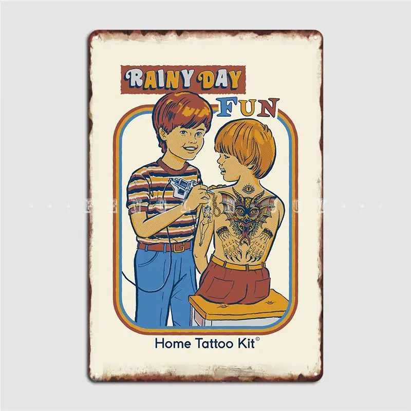 

Дождевой День Забавный постер металлические фотообои для гаража