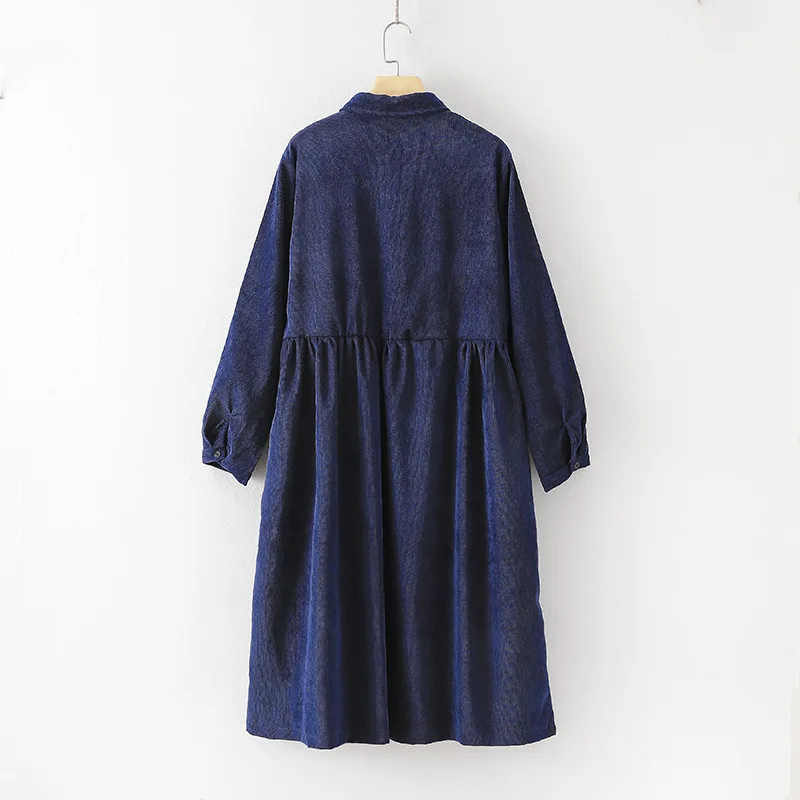 Вельветовое платье для женщин модное и повседневное свободное большого размера