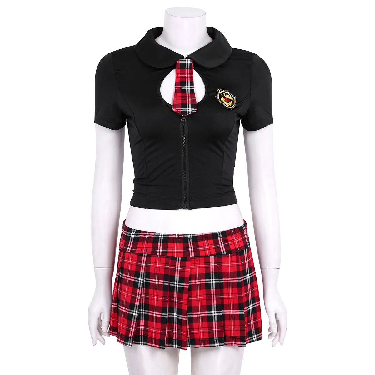 Сексуальный женский взрослый школьный костюм для косплея наряд топ со шнуровкой