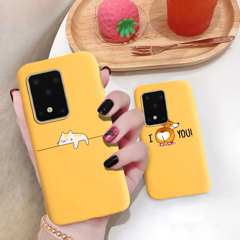 

Funny Simple Cartoon Case For Samsung S21 S20 Plus Cases Galaxy S21 Ultra S20 FE S10 S9 S8 Plus S10e S7 Edge Lite Cover Coque