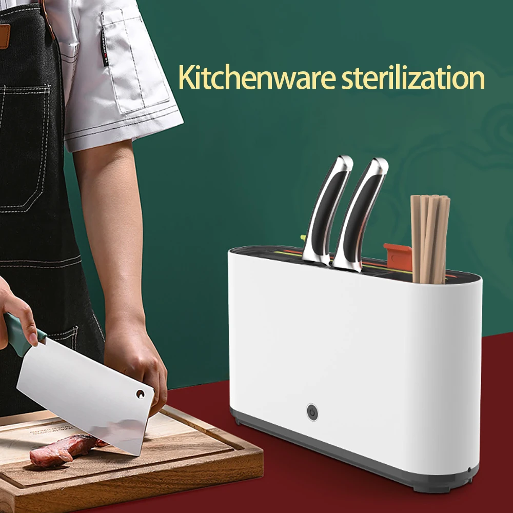 

New Smart Kitchen Ultraviolet 360 Degree Sterilization Knife Holder For Kitchen Cooking Knife Sterilization Storage Box USB Plug