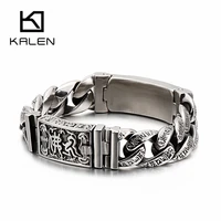 kalen punk chain skull bangles stainless steel bracelets on hand men jewelry accessories