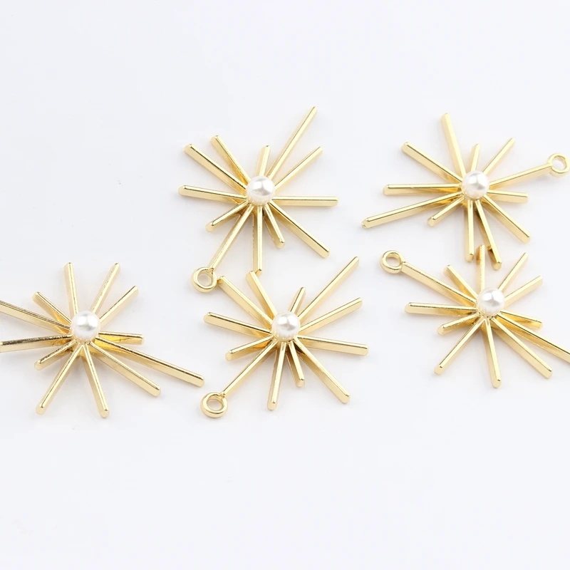Подвеска из цинкового сплава с золотыми восьмиугольными звездами 6 шт./Лот 31*42 мм