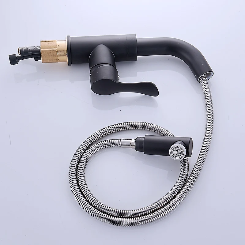 Смесители для кухни полностью медные черные матовые гладкие шелковые смесители