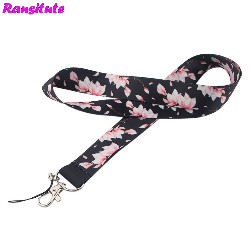 Брелок R571 с цветком вишни шнурок для ключей идентификационная карта ремень