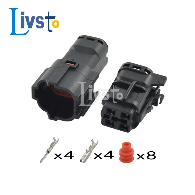 5/10 комплектов, 4 контакта, черный водонепроницаемый мужской и женский автомобильный разъем, фотогалерея, серия SWP