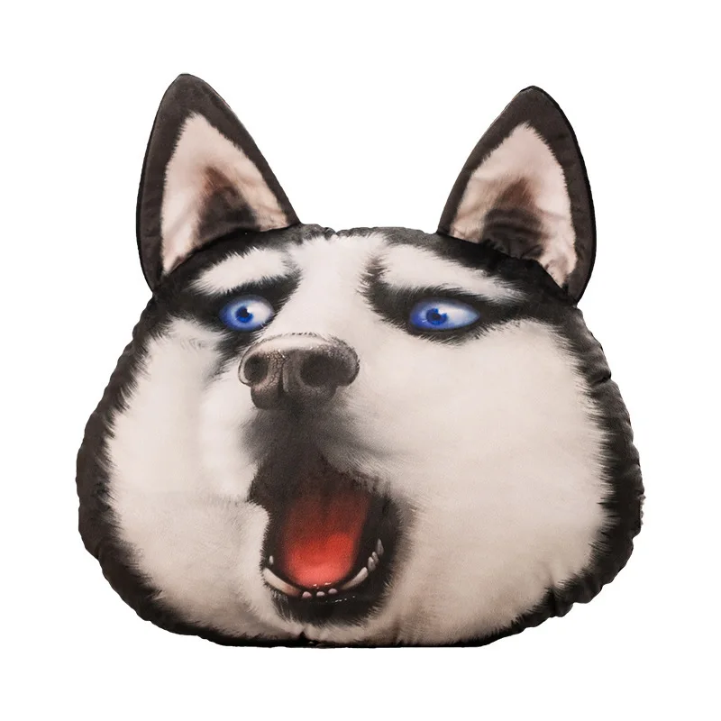 

Hot Sale 1pc soft 40-50cm funny Husky head pillow Plush Toys Animal Plush Stuffed Doll Baby Sleeping Pillow for Kids Gifts