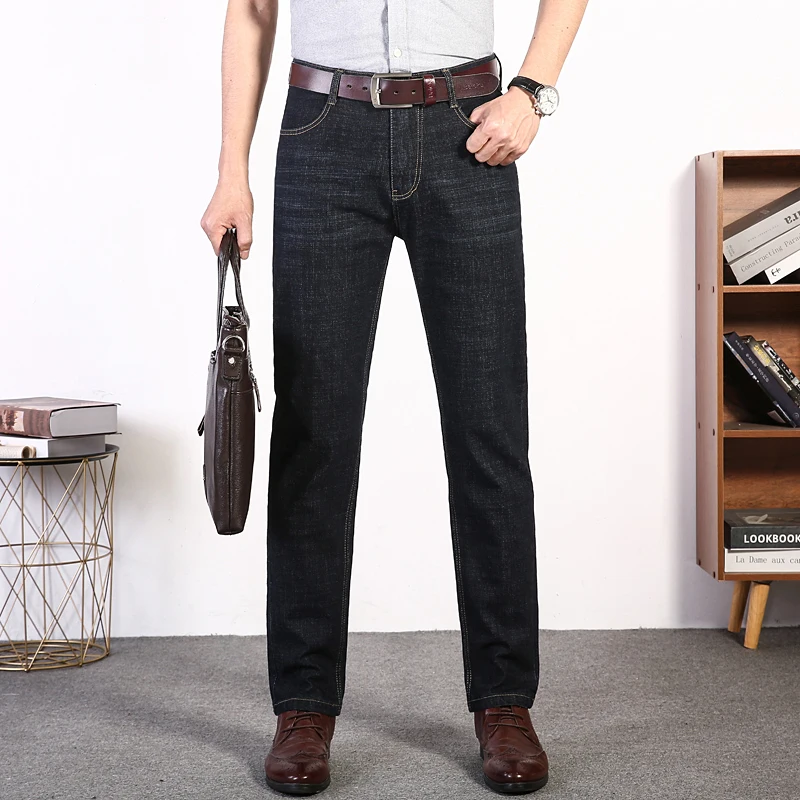 Мужские повседневные Черные Эластичные облегающие брюки мужские классические