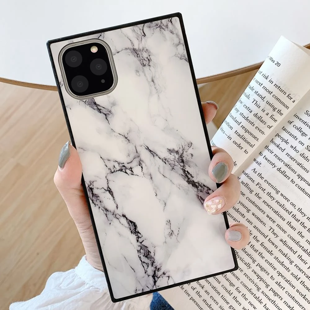 LCHULLE Мраморный чехол для Apple IPhone 11 Pro XS XR X MAX 7 8 Plus SE 2020 квадратный стильный задний крышка телефона Coque Capa on.