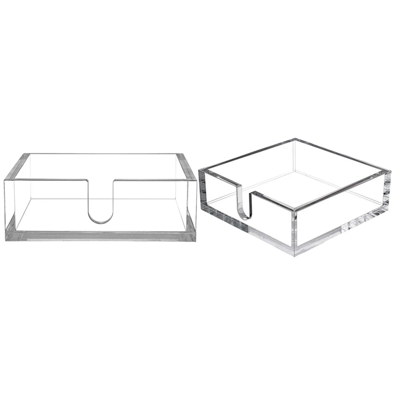 

2X Acrylic Towel Napkin Holder,Clear Bathroom Paper Hand Towels Storage Tray 5.5X5.5Inch & 7X7 Inch