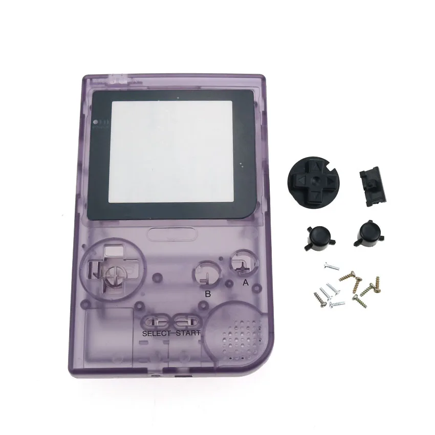 Cltgxdd полный Чехол Крышка для корпуса оболочка для Gameboy Карманная игровая консоль для GBP игровой машины корпус с кнопками комплект - Цвет: G Clear black