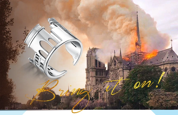 JewelryPalace 925 пробы серебро Винтаж World Travel сувенир Мрамор арки регулируемое Открытое кольцо Новая горячая Распродажа как красивый подарок