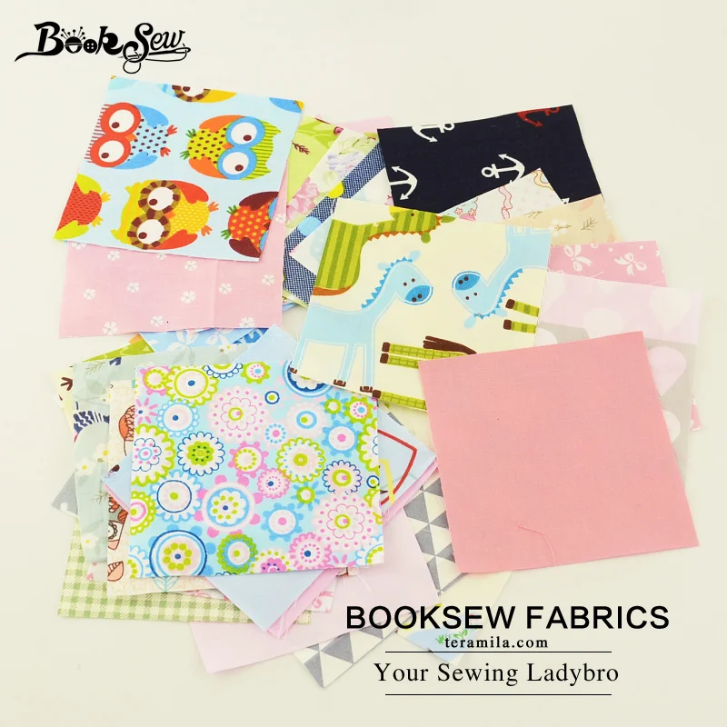 Booksew, новинка, 30 штук, 10 см x 10 см, хлопок, саржевая ткань, очаровательные пакеты, Лоскутные ткани, стеганая ткань, без повторения, дизайнерская салфетка, ткань