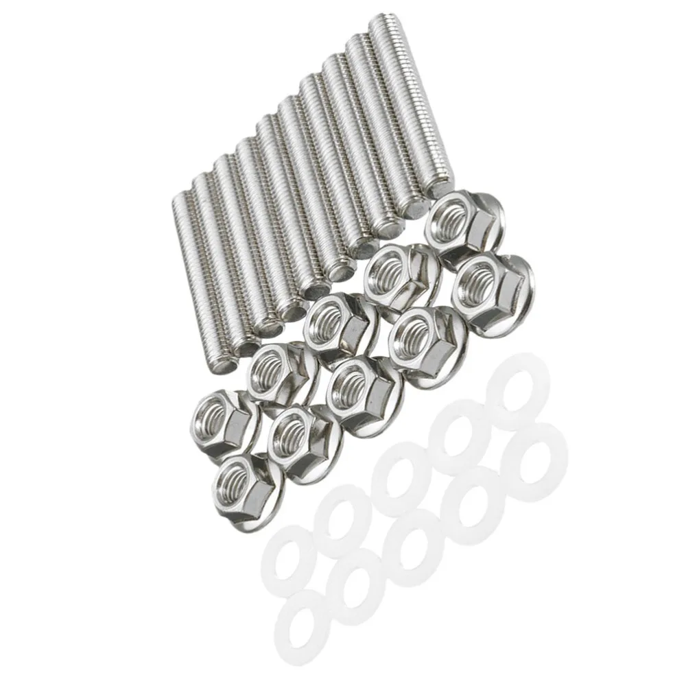 30pcs Exhaust Manifold Stud Silver Prime Stainless Steel Durable Professional Nuts Studs for Vehicle | Автомобили и мотоциклы