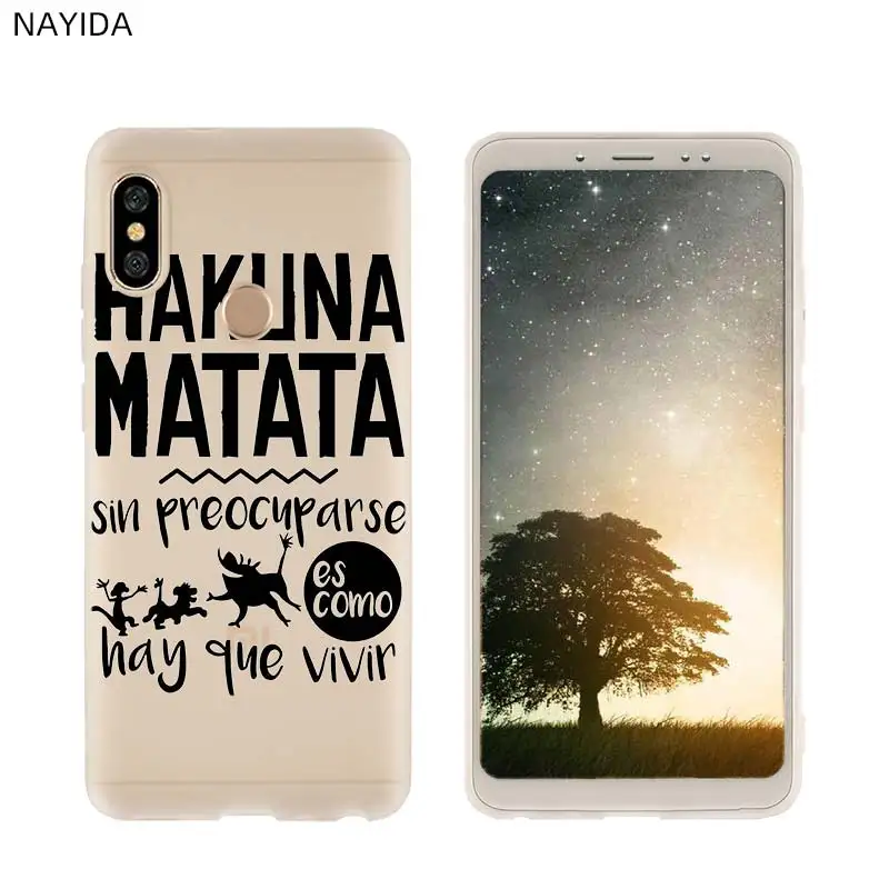 Мягкий чехол для телефона Xiao mi 9 8 mi A1 A2 A3 lite F1 6 5X se для Red mi Note 8 7 6 5 Hakuna Matata Lion King - Color: 3D printing 06