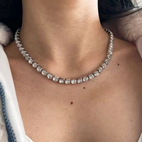 ywzixln boho charm bling white crystal square chain fashion choker necklaces bijoux for women elegant choker jewelry n0112