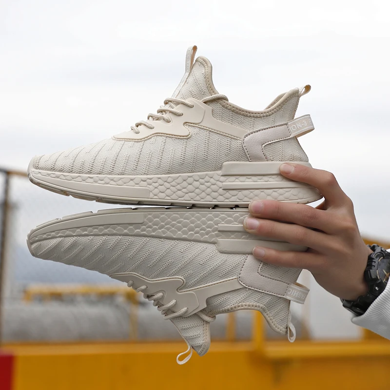 Мужские кроссовки CNEC из натуральной кожи черные белые дышащие легкие на