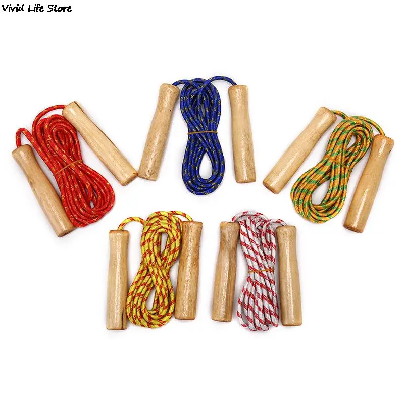 

Скакалка Детская Спортивная, с деревянной ручкой, 1 шт.