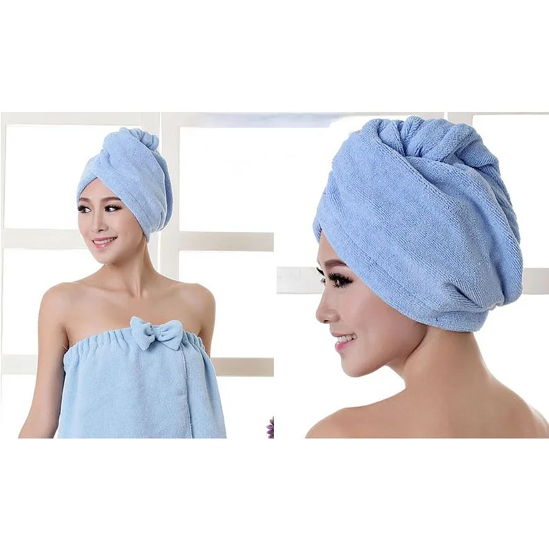 

1pc Microfiber Absorbent Dry Hair Cap Shower Cap for Women