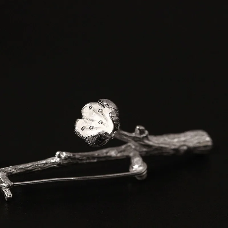 Leouerry Женская Винтажная брошь в виде сливы из стерлингового серебра 925 пробы с