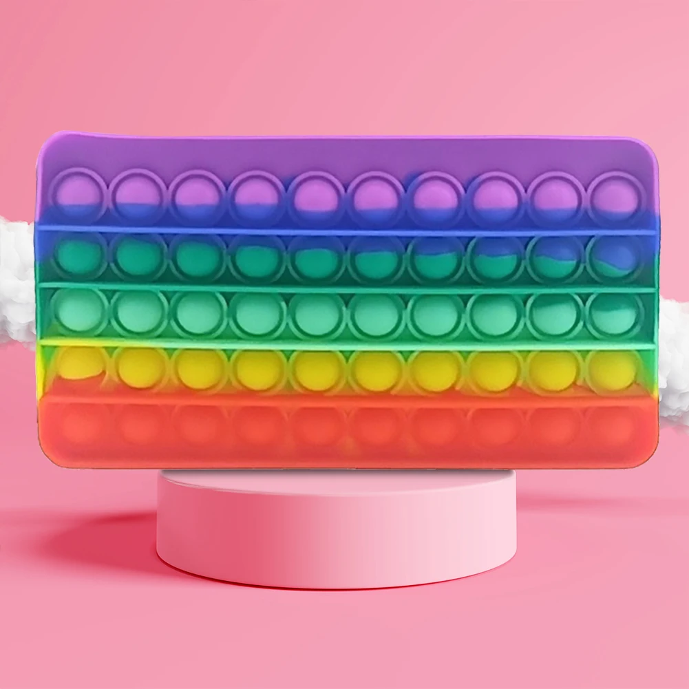 

Силиконовый чехол для карандашей, прямоугольный чехол для карандашей с эффектом пузырьков, декоративный чехол для карандашей, для учебы и к...