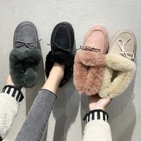 snow boots womens 2021 autumn and winter new warm korean version plus velvet flat cotton shoes snow cotton bread shoes female