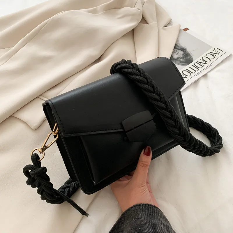 Маленькая сумка через плечо из искусственной кожи для женщин 2020 плетеная Сумка