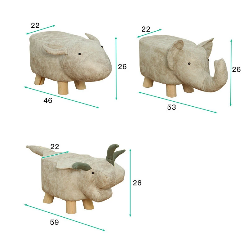 Современные табуретки с животными слон корова динозавр дерево маленький табурет