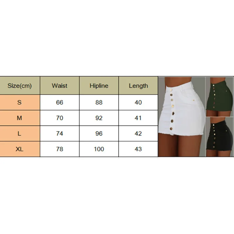 

Popular Bodycon Mini Skirts Women Button Denim Jeans Strench High Waist Sexy Club Skirt Summer