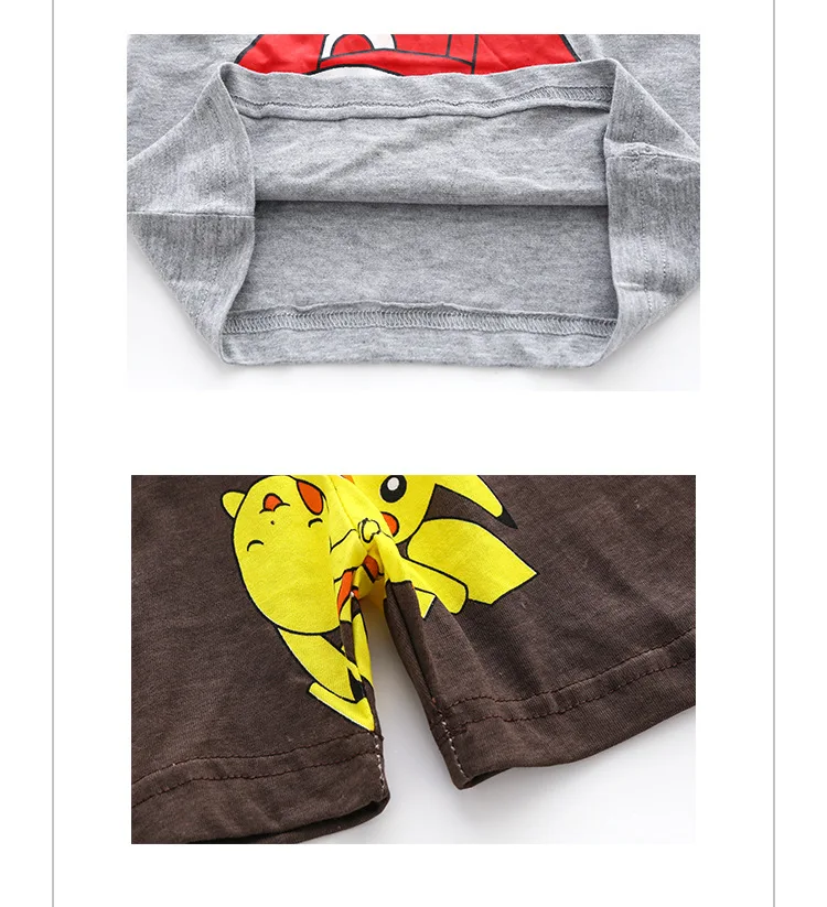 Летняя футболка с покемоном Детское пальто шорты Повседневная Домашняя одежда