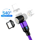 Магнитный USB-кабель 540 , USB Type-C, 3 А, кабель для быстрой зарядки 3,0 Для Xiaomi Poco X3, M3, NFC, Redmi Note 10S, 9S, 8T, 9, 10, 8 Pro