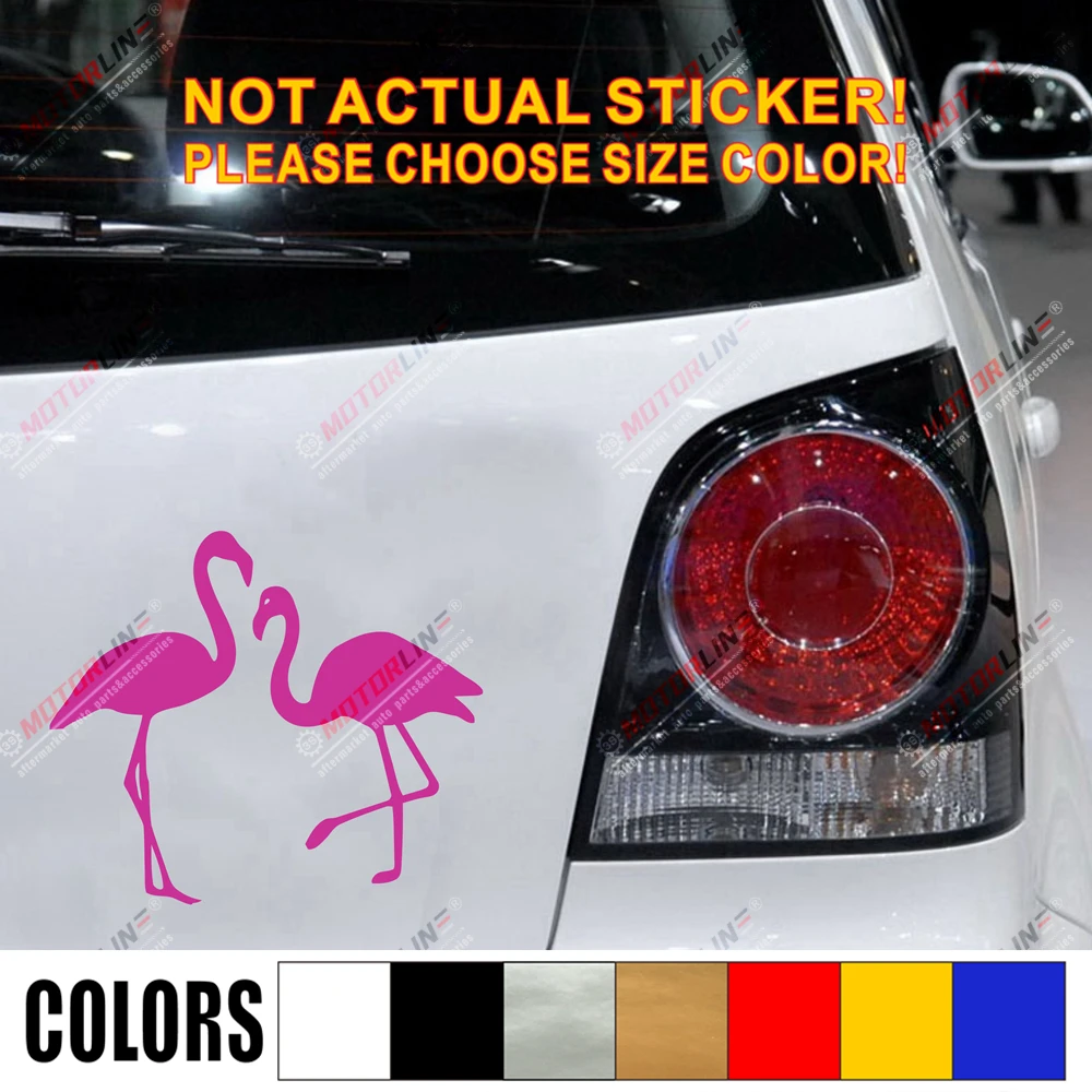 2 Виниловая наклейка с фламинго цвет: розовый белый черный красный | Автомобили и