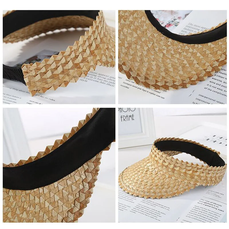 Шляпа RUHAO соломенная с широкими полями женская Пляжная Панама от солнца из рафии