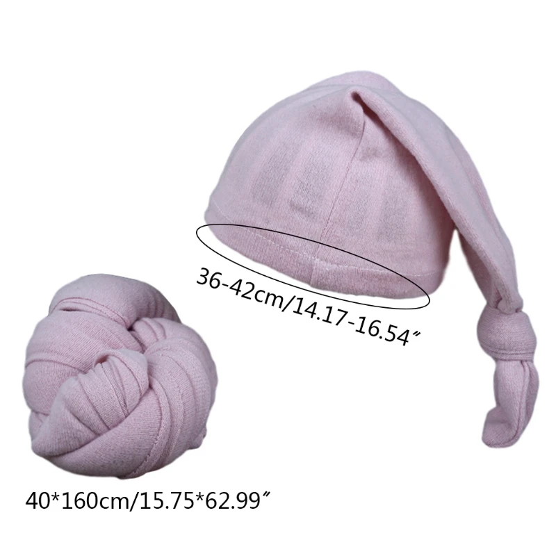 

2 Pcs Baby Receiving Blanket+Beanie Cap Set Infants Sleeping Swaddle Wrap Turban Hat Newborn Photography Props Accessories
