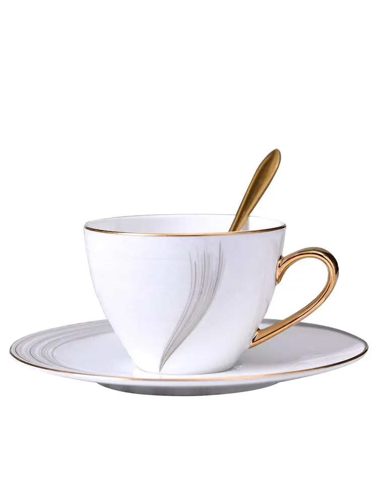 

Northern European Personality Coffee Cup Dish Phnom Penh Home Office Simple Bone China Black Tea Cup Drinkware 6CTH332